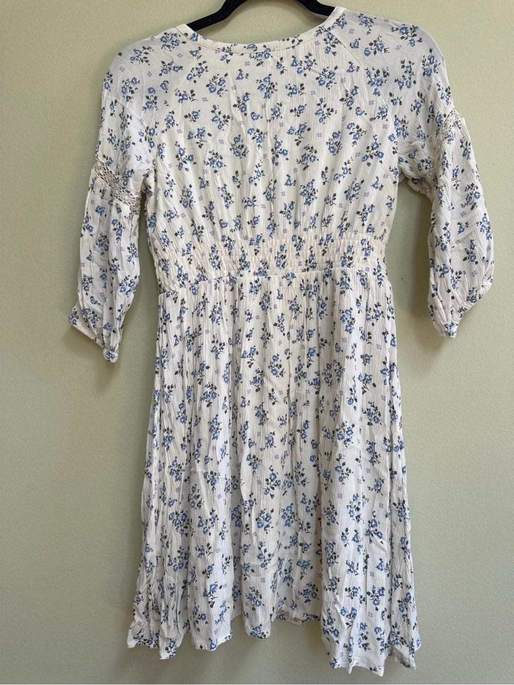 Lightweight Dress with Blue Floral Print